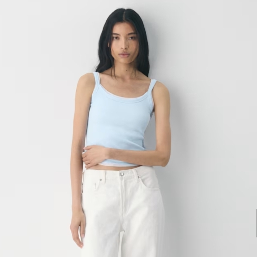 Aritzia Homestretch Rib Cami Tank In Villa Blue Size XXS BNWT